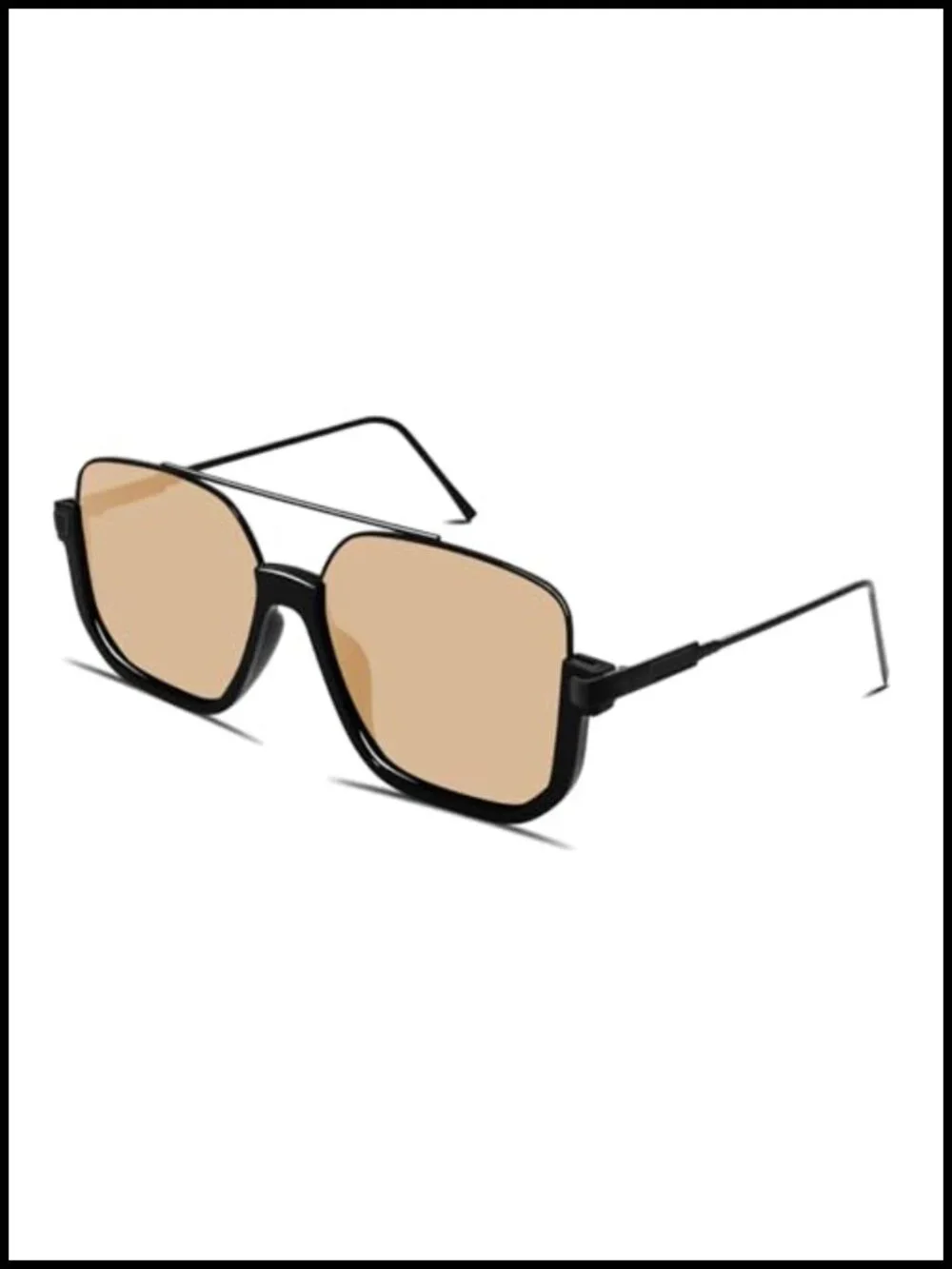 Retro Oversized Aviator Sunglasses Square Double Bridge Pilot Sun Glasses 70s
